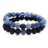 Natural Stone Blue-Black Bracelet