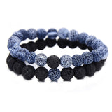 Natural Stone Blue-Black Bracelet