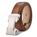 Light Brown Leather Belt (Auto. Buckle)