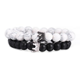 Natural Stone Black-White Bracelet