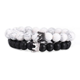 Natural Stone Black-White Bracelet