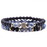 Natural Stone Blue-Black Bracelet