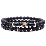 Natural Stone Blue-Black Bracelet