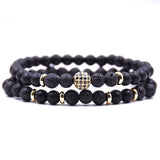Natural Stone Blue-Black Bracelet