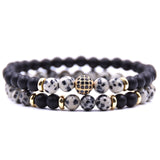 Natural Stone Blue-Black Bracelet