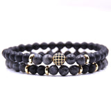 Natural Stone Blue-Black Bracelet