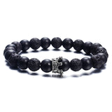 Natural Stone Crown Inlaid Black Bracelet