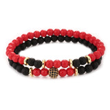 Natural Stone Blue-Black Bracelet