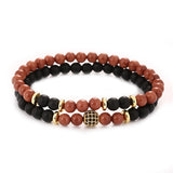 Natural Stone Blue-Black Bracelet