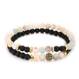 Natural Stone Blue-Black Bracelet