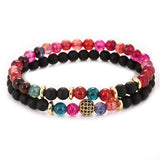 Natural Stone Blue-Black Bracelet