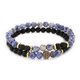 Natural Stone Blue-Black Bracelet