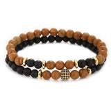 Natural Stone Blue-Black Bracelet