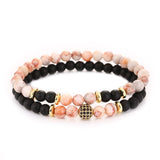 Natural Stone Blue-Black Bracelet