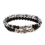 Natural Stone Blue-Black Bracelet