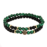Natural Stone Blue-Black Bracelet